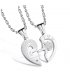 GC212 - Necklace His and Her Heart Key Matching Pendant Puzzle Couples Necklace